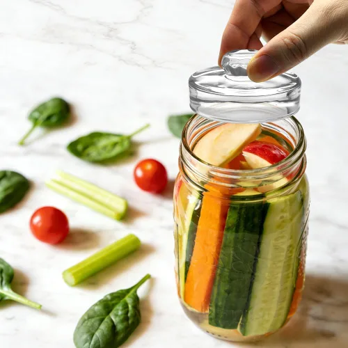 Miniatura 6 de Paquete de 9 pesas de vidrio de fermentación para frascos Mason grandes de boca ancha, kit de fermentación con mango de fácil agarre para Picklin