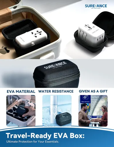Miniatura 7 de Adaptador de viaje universal de 70 W, adaptador de enchufe con un cable USB C de carga rápida de 65 W, 1 USB-C PD y 2 USB-A QC, el mejor regalo