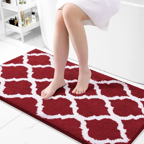 Miniatura 11 de OLANLY Alfombras de baño de 24 x 16 pulgadas, microfibra suave y absorbente, antideslizante y peluda, lavable a máquina, tapetes para el suelo