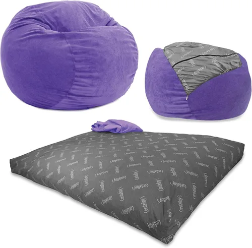 Miniatura 10 de CordaRoy's Puf de Pana - Silla Puf Convertible - Funda de Tela de Pana Lavable a Máquina - para Sótano, Sala de Estar, Sala de Juegos, Dormitorio