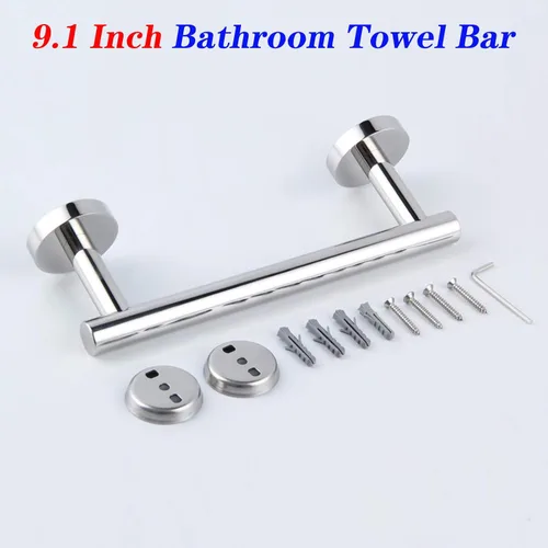 Miniatura 6 de GERZ Barra de Toalla de 9 Pulgadas para Baño de Acero Inoxidable, Soporte de Toalla de Baño de Estilo Contemporáneo, Montaje en Pared, Acabado