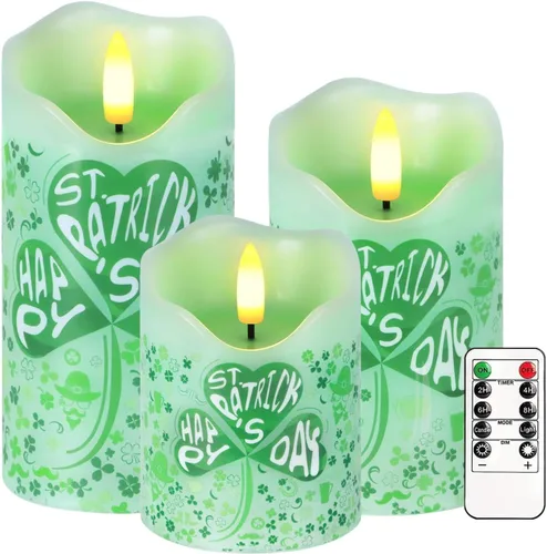 Miniatura 11 de Velas sin llama, juego de 3 velas LED parpadeantes de hoja de arce con control remoto y temporizador, velas LED regulables que funcionan