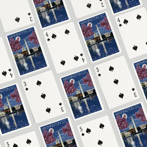 Miniatura 4 de Lantern Press Washington, DC, escena nocturna (52 cartas de juego, baraja de cartas de tamaño póquer con comodines)
