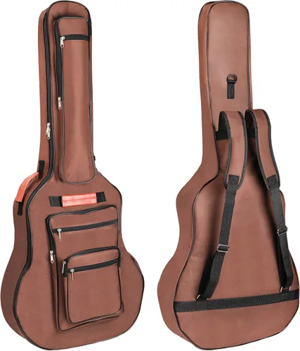 Bekith Bolsa de guitarra acústica de 40, 41, 42 pulgadas, 6 bolsillos, funda de guitarra impermeable, tela Oxford, almohadilla de esponja gruesa,