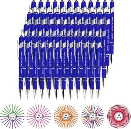 Miniatura 17 de Bolígrafos personalizados con nombre a granel, juego de bolígrafos personalizados, lápiz capacitivo grabado, logotipo, texto, regalo para negocios