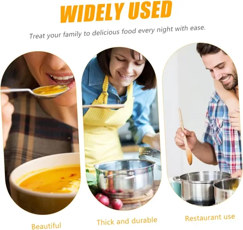 Miniatura 7 de Colador de fondo plano de acero inoxidable, cuchara de cocina de agujero grande para filtrar ollas calientes y camarones, colador de malla