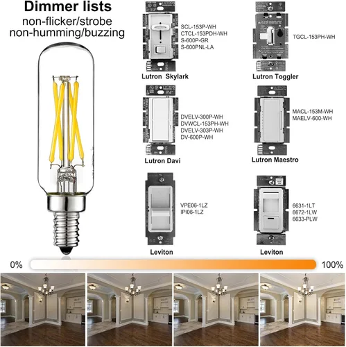 Miniatura 3 de LiteHistory - Bombilla LED E12 de 6 W equivalente a bombillas de candelabro de 60 W, blanca neutra de 4000 K, CA 120 V, 600 lúmenes, regulable, T6