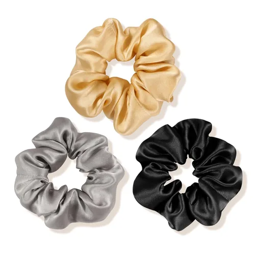 Miniatura 22 de OLESILK 100% Seda de Morera - Scrunchies para el cabello, mujeres y niñas, ligas de seda para cabello rizado y con roturas, sin daños, elásticos 3