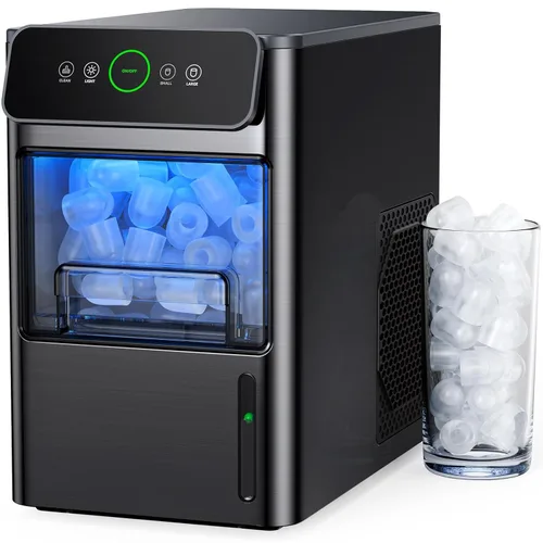 Miniatura 13 de Silonn - máquina de hielo para encimera, máquina de hielo portátil de acero inoxidable con asa de transporte, máquinas de hielo autolimpiables