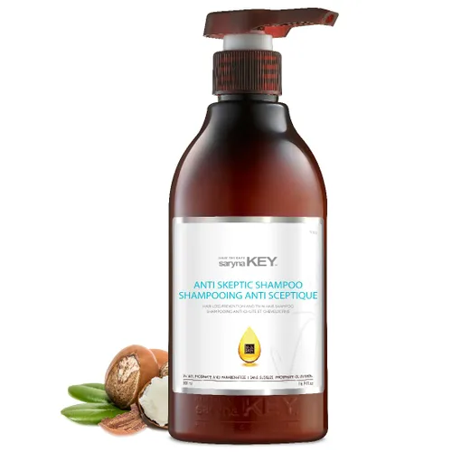 Saryna Key Champú anti-escéptico - Tratamiento fortalecedor para la fuerza del cabello fino y fino - Champú natural con aceite de karité y aceite de