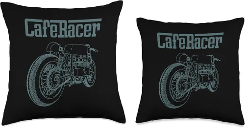 Miniatura 3 de American Cafe Racer Motorcycle Apparel and Merch Cafe Racer Biker Men Women Adult Teens Boys Girls Kids Youth Throw Pillow, 16x16, Multicolor