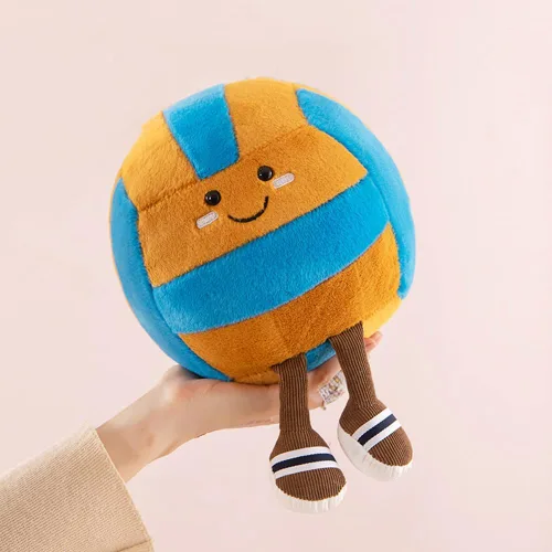 Juguetes de peluche de voleibol de 12 pulgadas, bolas de felpa deportivas suaves y divertidas, juguetes de muñeca de fútbol americano con pies,