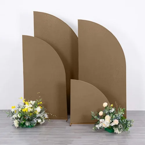 Miniatura 55 de Efavormart - Juego de 4 fundas de elastano beige para arco de media luna, fundas de telón de fondo Chiara de 2.5 pies a 7 pies para escenarios