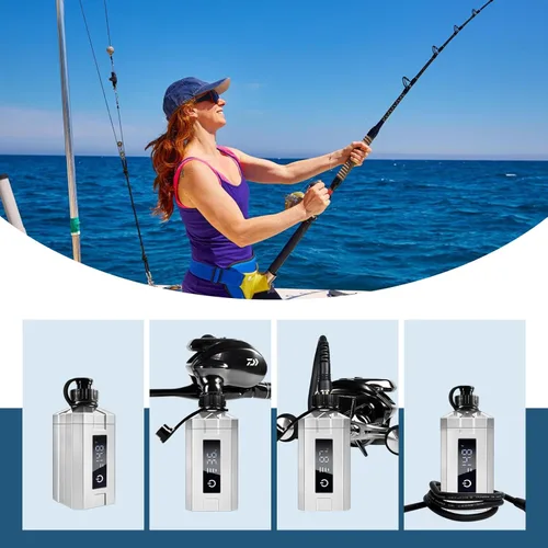 Miniatura 6 de Super Mini batería de carrete de pesca eléctrica. último modelo con pantalla LED digital. Compatible con carretes eléctricos Daiwa y Shimano.