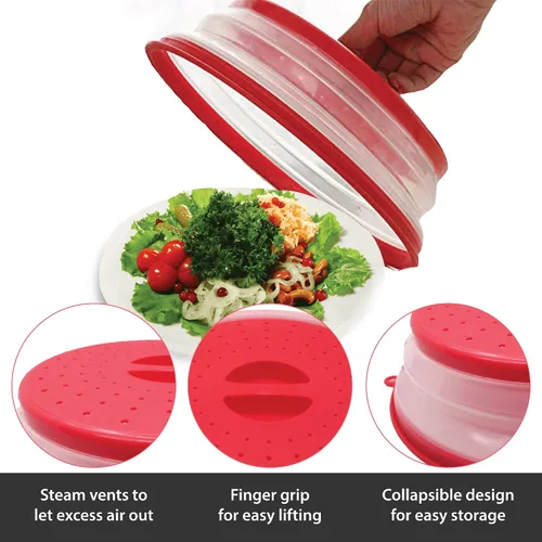 Miniatura 5 de Gadgetime USA Cubierta plegable para microondas, ventilada, perfecta para usar como cuenco de lavado de alimentos, contenedor de frutas y más