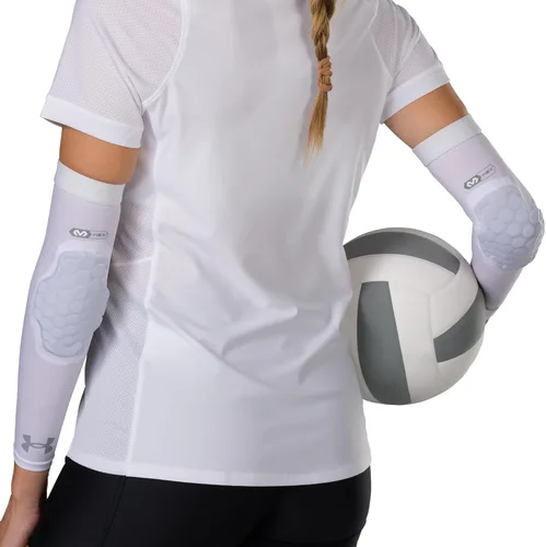 Miniatura 5 de Under Armour Coderas acolchadas para voleibol - Mangas de compresión para protección y comodidad de brazos - Equipo de voleibol sin costura Blanco