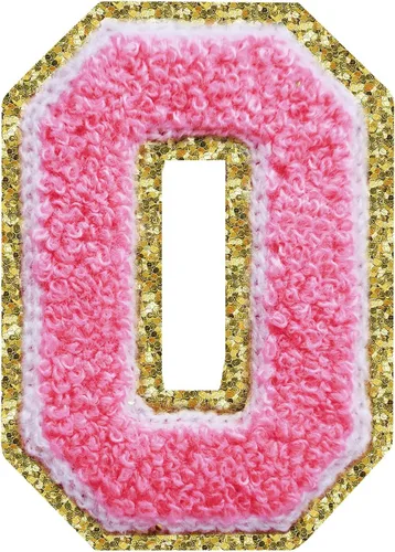 Miniatura 174 de Parches de letras termo-adhesivas de felpilla para chaquetas, parches de letras universitarias con brillantina para planchar en la letra azul A