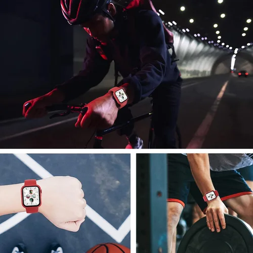 Miniatura 7 de Juego de 3 fundas compatibles con Apple Watch SE 3 Series 6/5/4 de 40 mm con protector de pantalla de vidrio templado, cubierta protectora