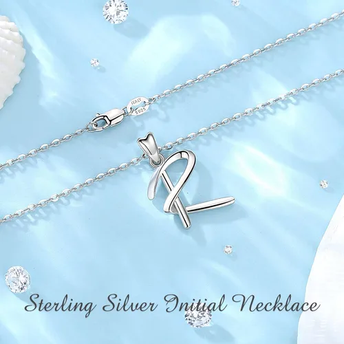 Miniatura 93 de EUDORA Collares de plata esterlina con inicial para mujer, regalos clásicos de 26 letras sin cuello para niñas, hermana, madre hija, cadena de 18
