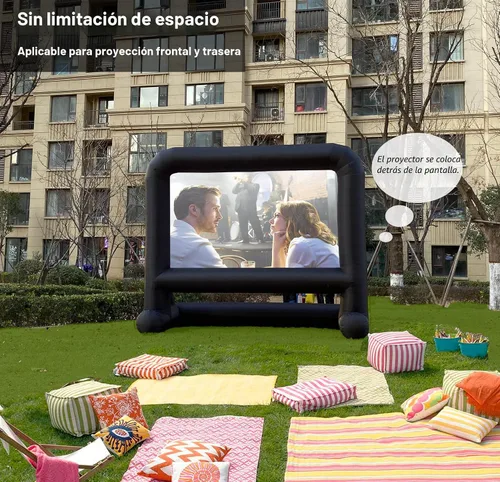 Miniatura 3 de HuaKastro Pantalla de proyector inflable de 14 pies, diseño de una sola pieza, pantalla de película inflable de fácil configuración con ventilador