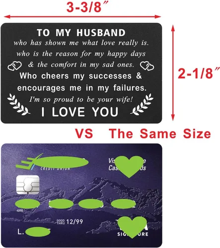 Miniatura 2 de ABNTY Tarjeta del día de San Valentín para marido, regalos de San Valentín para marido de parte de la esposa, tarjeta tipo cartera con texto