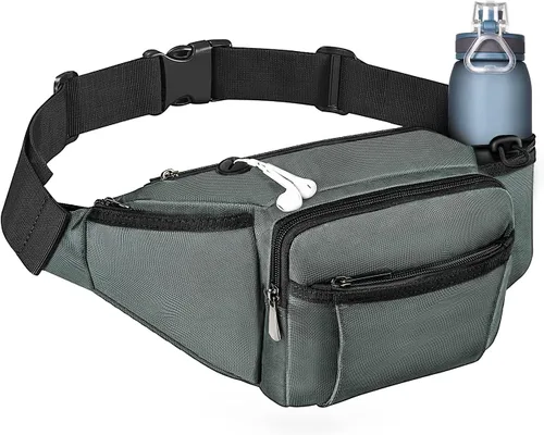 Miniatura 8 de NOOLA Riñonera de Cintura para Hombres Mujeres, Bolsa de Cintura Ligera con Soporte para Botella de Agua, Bolsa de Cintura Ajustable con Múltiples