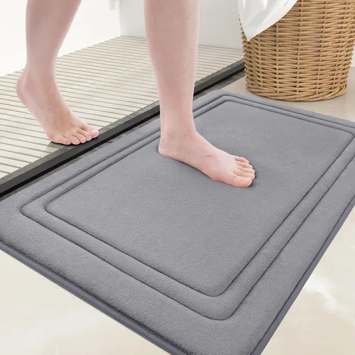Miniatura 28 de Grandaily Alfombra de baño de espuma viscoelástica de 24 x 16 pulgadas, ultrasuave, antideslizante y absorbente, lavable a máquina, cómoda alfombra