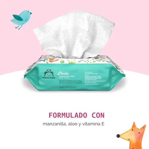 Miniatura 2 de Marca Amazon – Mama Bear - Toallitas suaves formuladas sin fragancia, hipoalergénicas, piel sensible, sin perfume, 800 unidades (8 paquetes de 100)
