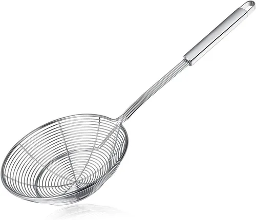 Colador Espumadera de Araña, Swify Cuchara Coladora Asiática de Acero Inoxidable con Mango para Freidora Profunda de Cocina, Pasta, Espaguetis,