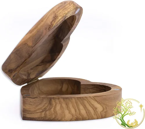 Miniatura 5 de Caja de corazón personalizada Caja de rosario de madera personalizada con cualquier mensaje - Regalo religioso para la comunión de confirmación