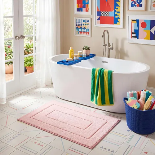 Miniatura 96 de GRANNY SAYS Juego de 2 alfombras de baño de microfibra súper suave y absorbente para baño, antideslizantes, lavables, juego de alfombras de baño Gris