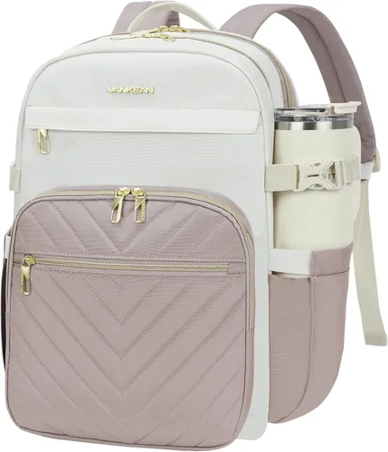 Miniatura 15 de VANKEAN Mochila para laptop de 17.3 pulgadas para mujer, bolsa de trabajo para laptop a la moda con puerto USB, mochilas impermeables, elegantes