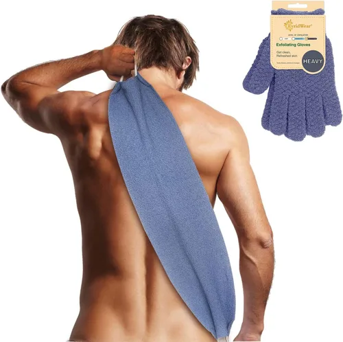 Miniatura 12 de Evridwear Exfoliante de espalda para ducha, limpiador corporal de doble cara con asas, limpieza profunda, masaje y exfoliación, lavadora de espalda