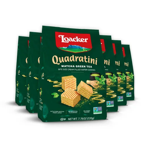Miniatura 36 de Loacker Quadratini - Paquete grande de galletas de oblea variadas con sabor a frutas - Mezcla de limón, vainilla y yogur de frambuesa - Galletas