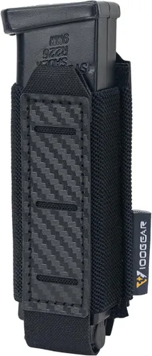 IDOGEAR Bolsa de pistola Mag de 0.354 in para revistas, soporte MOLLE con fibra de carbono con patrón de placa de PP para construcción de cargadores