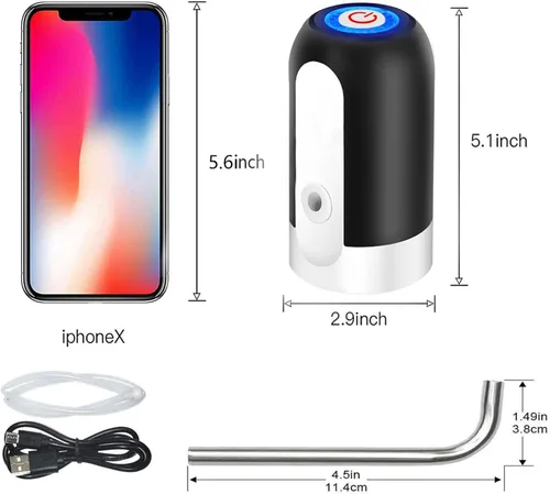 Miniatura 6 de Dispensador de botellas de agua de 5 galones, bomba de botella de agua de carga USB, dispensador de agua portátil para beber eléctrico para 2-5