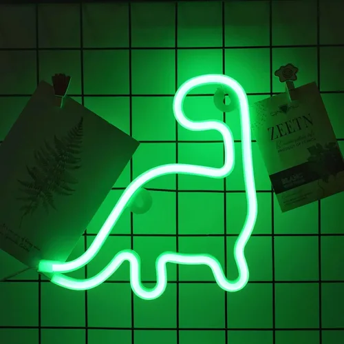Miniatura 2 de Letrero de neón de dinosaurio, luz LED, decoración de pared, decoración de habitación, bonita luz nocturna, regalo para niños y niñas, regalo
