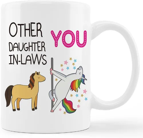 kunlisa Taza de regalo para nuera, Taza de cerámica para nuera de 11 oz - Taza de café, leche y té, regalos para nuera de la madrastra y padrastro