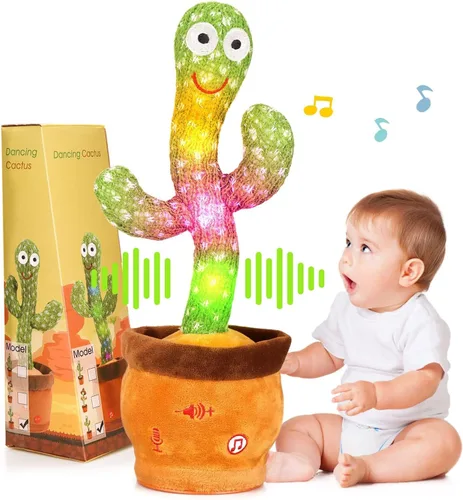 Miniatura 14 de Juguete de cactus que habla bailando, juguete de cactus que imita el canto del bebé, repite lo que dices, juguetes musicales interactivos para niños