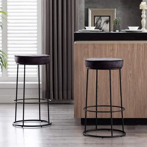 Miniatura 2 de DUHOME Juego de 2 taburetes de bar, taburete de cocina, taburetes de bar modernos de altura de mostrador, sillas de comedor para desayuno, taburete