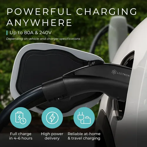 Miniatura 3 de Lectron Adaptador de carga NACS a J1772 EV – Compatible con conectores de pared Tesla, cargadores de destino y conectores móviles (80A, 250V)