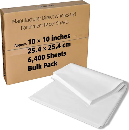 Miniatura 16 de Cuadrados de papel pergamino pequeños comerciales de 4 x 4 pulgadas (43,200 hojas), sin blanquear, antiadherentes, precortados, para envoltorios