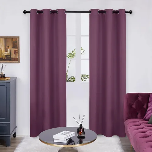 Miniatura 48 de Deconovo Cortina opaca, para oscurecer la habitación Gris claro