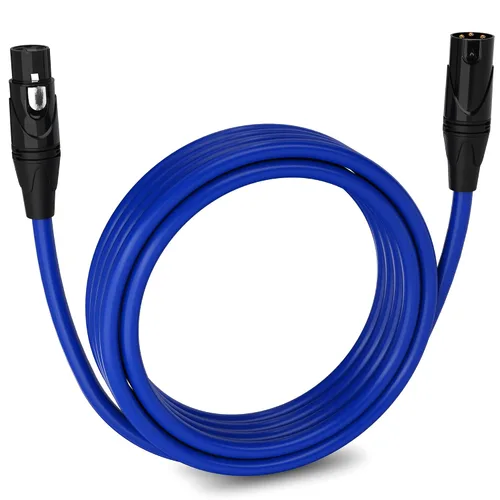 Miniatura 171 de LyxPro Cable de micrófono XLR hembra a macho de ángulo recto de 3 pines de 1.5 pies para altavoces amplificados, interfaz de audio, rendimiento