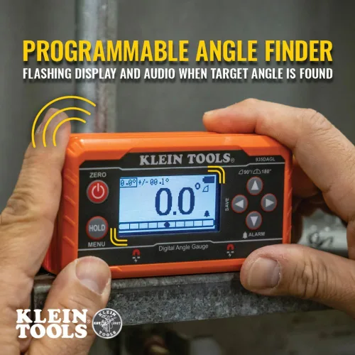 Miniatura 4 de Klein Tools 935DAGL Buscador de Ángulos de Nivel Digital con Ángulos Programables, Mide 0-90 y 0-180 Grados o Rangos de Ojo de Buey de Doble Eje