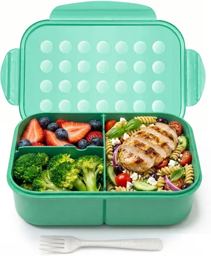 Miniatura 14 de MISS BIG® Lonchera Bento para adultos, fiambrera, a prueba de fugas, sin BPA y sin tintes químicos, para lavavajillas y microondas