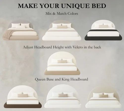 Miniatura 5 de Cama redonda – Funda lavable con cremallera – Espuma suave tapizada de lino – Modular minimalista moderno – Media luna – Se vende por separado