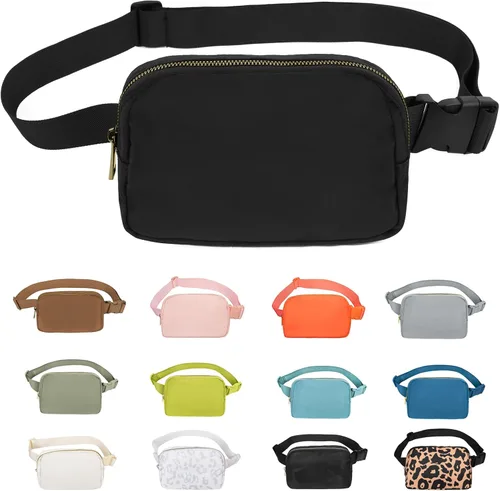 Miniatura 237 de Riñonera cruzada para mujeres y hombres, bolsa para cinturón para senderismo con correa ajustable, riñonera para correr, entrenamiento, deportes