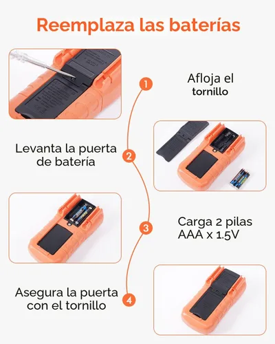 Miniatura 8 de Multímetro digital con auto-rango Crenova MS8233D, instrumento de medición electrónica, detector de voltaje CA, medidor portátil de Amp / Ohm
