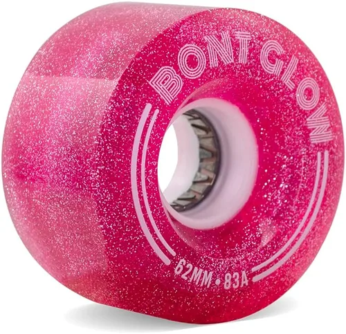 Bont Skates - Ruedas LED con luz LED para patines cuádruples - Patinaje recreativo para calle y exterior - 62x35mm 83A - Juego de 4 ruedas (Rosa